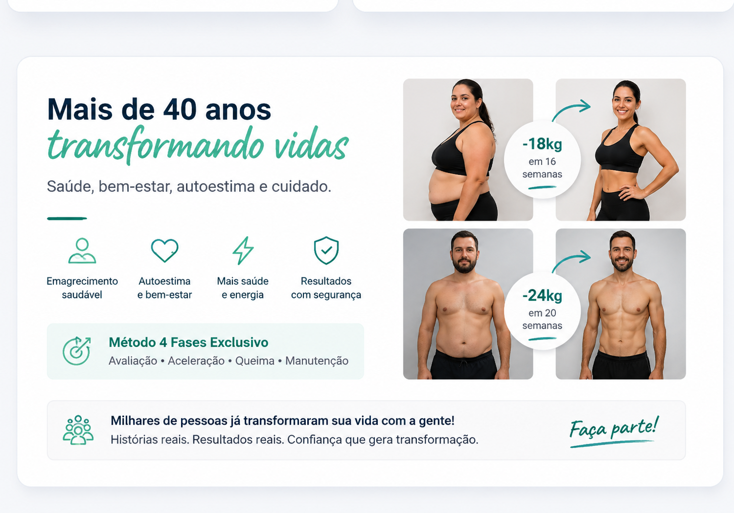 Mais de 40 anos transformando vidas
